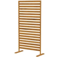 Outsunny Biombo de Madera 170x80 cm Biombo Separador de Ambientes Enrejado para Exterior Jardín Patio Terraza Marrón(m-11)