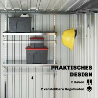 Outsunny Metall Gerätehaus 2,81m² 154x206,5x181 cm Geräteschuppen mit Pultdach Fundament(m-5)