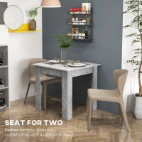 HOMCOM Square Dining Table, Modern Small Dining Table with Faux Cement Effect, Space Saving, Non-slip Foot Pads, Cement Grey(m-4)