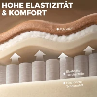 HOMCOM Massagesessel mit Wärmefunktion, drehbarer Schaukelsessel mit Fußstütze, Hellbraun(m-6)