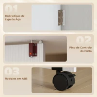 HOMCOM Mesa de Cozinha Dobrável com Rodas, Abas Rebatíveis, Gaveta e Prateleiras para 2-4 Pessoas 120x72x75 cm Branco(m-6)
