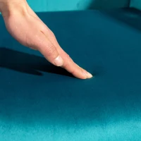 HOMCOM Poltrona per Ufficio e Salotto in Velluto, Girevole con Braccioli e Altezza Regolabile, Blu(m-10)