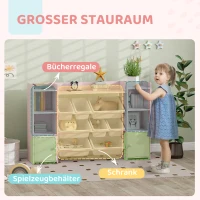 AIYAPLAY Kinderopbergkast, rek voor speelgoed en boeken, voor overzichtelijk opruimen, 8 uitneembare boxen, Roze(m-4)
