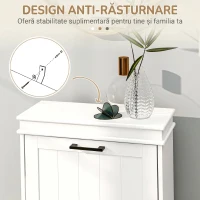 HOMCOM Dulap Modern pentru Pantofi cu 2 Sertare Rabatabile, Capacitate 10 Perechi și Raft Reglabil, 54x24x82,5 cm, Alb(m-7)