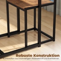 HOMCOM 3-delige Bartafelset Hoge tafelset 3-delig, 2 stoelen, 1 tafel, 90 cm x 47 cm x 76 cm, Bruin + Zwart(m-5)