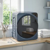 HOMCOM Sèche linge à évacuation compact, sèche-linge électrique 1000 W 3 Kg, 5 modes de séchage, cuve en acier inoxydable, bleu(m-3)