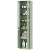HOMCOM Mobile Bagno Alto a 6 Ripiani con Ripiano Regolabile, Verde Salvia(m-11)