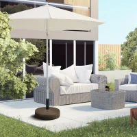 Outsunny Base per Ombrellone con 2 Manopole Incorporate, in HDPE e Acciaio, Ø51x36 cm, Marrone e Nero(m-10)