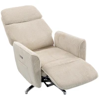 HOMCOM Relaxsessel Elektrisch Verstellbar Fernsessel mit Liegefunktion, 2 Motoren Drehbar TV Sessel mit USB-Anschluss(m-11)