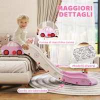 AIYAPLAY Scivolo per Bambini in HDPE con Zona di Ammortizzazione Integrata, per Divani, Letti, Età 18-48 Mesi, Rosa(m-7)