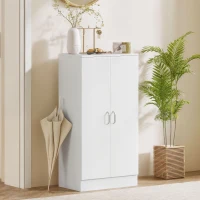 HOMCOM Dulap pentru pantofi cu 6 rafturi reglabile din lemn, alb, 55x35x108 cm(m-10)