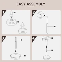 HOMCOM Balancehocker, beweglicher Sitz, drehbar, höhenverstellbar, ergonomisch, 34 x 34 x 68,5-83,5 cm, Braun(m-8)