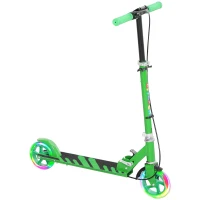 AIYAPLAY Kinderroller, Doppelte Bremsen, Metallrahmen, Fußstütze, faltbar, 3-8 Jahre, Grün(m-1)