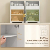 HOMCOM Mobiletto Bagno da Pavimento con Cassetto e Ripiano Regolabile(m-6)