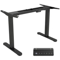 HOMCOM Elektrisches Schreibtischgestell, höhenverstellbar, mit Speicherfunktion, Stahl, Schwarz(m-1)