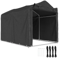 Outsunny Garagenzelt, wasserdicht Zeltgarage mit Tür, UV-beständig 220 x 157 x 165 cm Schwarz(m-12)