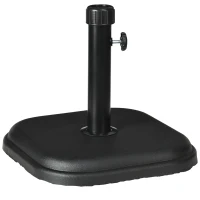Outsunny 11kg Concrete Garden Parasol Base Holder, Square Outdoor Table Umbrella Stand Weight, Black(m-10)