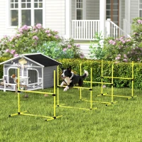 PawHut Agility sport pour chiens set de 4 obstacles professionnels avec système de maintien au sol sac transport fourni(m-10)