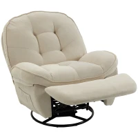 HOMCOM Relaxsessel Fernsehsessel mit Liegefunktion, Drehbarer Ruhesessel mit Wippfunktion, für Wohnzimmer, Schlafzimmer(m-11)