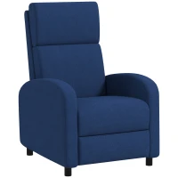 HOMCOM Fotoliu Relax Reclinabil Manual până la 160° cu Suport pentru Picioare, Albastru(m-1)
