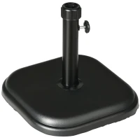 Outsunny 11kg Concrete Garden Parasol Base Holder, Square Outdoor Table Umbrella Stand Weight, Black(m-1)