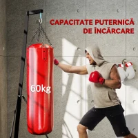 SPORTNOW Suport Reglabil pentru Sacul de Box, Autoportant cu Bază Triunghiulară, 170x90x182-225 cm, Negru(m-7)