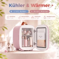 HOMCOM Mini Koelkast Beauty Fridge, 4 L Inhoud, 20,3 x 26,3 x 28 cm, Roze(m-5)