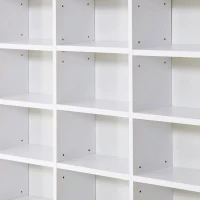 HOMCOM Bibliotecă pentru CD-uri din lemn cu 3 coloane și 12 rafturi reglabile, 102x23,5x195 cm, alb(m-8)