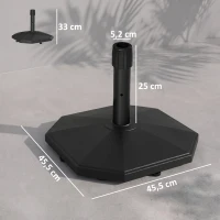 Outsunny parasolvoet 22 kg tuinparapluvoet cementvulling(m-3)