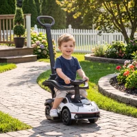 AIYAPLAY 2 en 1 Coche Correpasillos para Niños 12-36 Meses Lamborghini Essenza SCV12 Andador Empujador con Bocina Mango de Empuje y Barandilla Extraíbles 86,5x40x89,5 cm Blanco y Negro(m-10)
