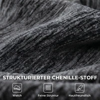 HOMCOM 3-Sitzer-Sofa, Cloud-Sofa aus Chenille mit dicker Federkernpolsterung, breiter und tiefer Sitzfläche, breiten Armlehnen, Kissen, grau(m-5)