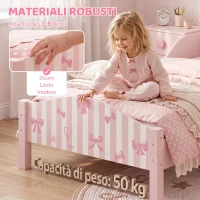 AIYAPLAY Letto Montessori per Bambini 3-6 Anni 146x76.5cm, Sponde Anti-Caduta, Forma di Fiocco per Cameretta, Rosa(m-7)