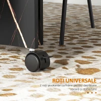 HOMCOM Masă Pliabil Multifuncțional Con Roți E 2 Extensii In Lemn 120x80x73cm(m-6)