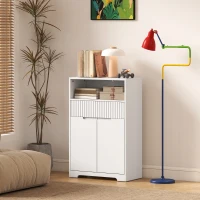 HOMCOM Mobiletto Bagno da Pavimento con Cassetto e Ripiano Regolabile(m-9)
