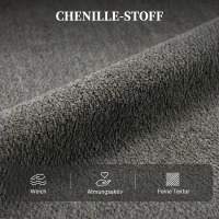 HOMCOM Chenille relaxfauteuil, handmatig verstelbaar, 360° draaibare schommelstoel met brede zitting en hoge rugleuning, lichtgrijs(m-7)