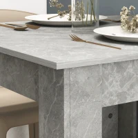 HOMCOM Square Dining Table, Modern Small Dining Table with Faux Cement Effect, Space Saving, Non-slip Foot Pads, Cement Grey(m-8)