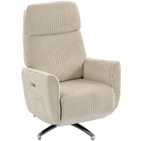 HOMCOM Relaxsessel Elektrisch Verstellbar Fernsessel mit Liegefunktion, 2 Motoren Drehbar TV Sessel mit USB-Anschluss(m-1)