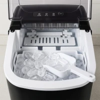 HOMCOM Ijsblokjesmachine Ijsblokjedispenser Ijsblokjesmaker, 22,2 cm x 29,4 cm x 29 cm, Zwart(m-10)