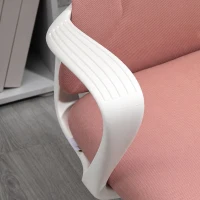 Vinsetto Scaun de birou ergonomic și tapițat, cu înălțime reglabilă și balansare, 62x56x110-119,5 cm, roz(m-9)