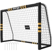 SPORTNOW Poartă de Fotbal Portabilă 240x85x160 cm cu Căptușeală din EPE, Alb(m-11)