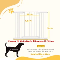 PawHut Treppenschutzgitter Absperrgitter ohne Bohren mit automatische Schließung für Kinder Küche Treppe 76-102 x 76 cm Weiß(m-3)