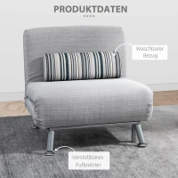 HOMCOM inklapbare slaapbank slaapzetel inklapbare matras bed logeerbed grijs bank(m-7)