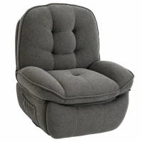 HOMCOM Chenille relaxfauteuil, handmatig verstelbaar, 360° draaibare schommelstoel met brede zitting en hoge rugleuning, lichtgrijs(m-15)