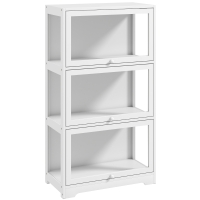 HOMCOM 3-stufige Vitrine für Sammlungen mit aufklappbaren Acryltüren für Figuren, 59x30x106 cm, Weiß