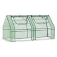 Outsunny Serra per Piante Orto con 2 Coperture in PE e PVC, Struttura in Acciaio - Verde 180x90x90cm(m-19)