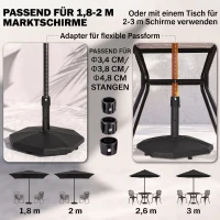 Outsunny parasolvoet 22 kg tuinparapluvoet cementvulling(m-4)