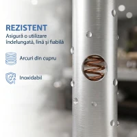 HOMCOM Scaun de Duș din Aluminiu cu Raft Integrat, Înălțime Reglabilă pe 5 Niveluri, Suport 150kg, Gri(m-6)