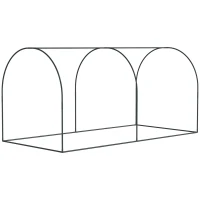 Outsunny 2,49 x 1,2m Tuinnet, Plantenbeschermingstent met Deur, Winddicht Ongediertenet met Stalen Frame, Zwart(m-10)