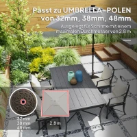 Outsunny Sonnenschirmständer aus Beton, Schirmständer mit Rolle, Rund Schirmhalter Ständer für Sonnenschirm 32/38/48mm(m-4)
