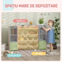 AIYAPLAY Scaffale Portagiochi Per Copii Con 8 Contenitori E Armadietti Roz(m-4)